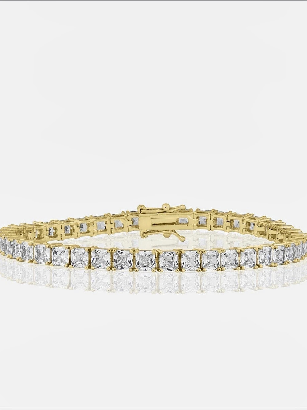 Gold cubic zirconia tennis bracelet